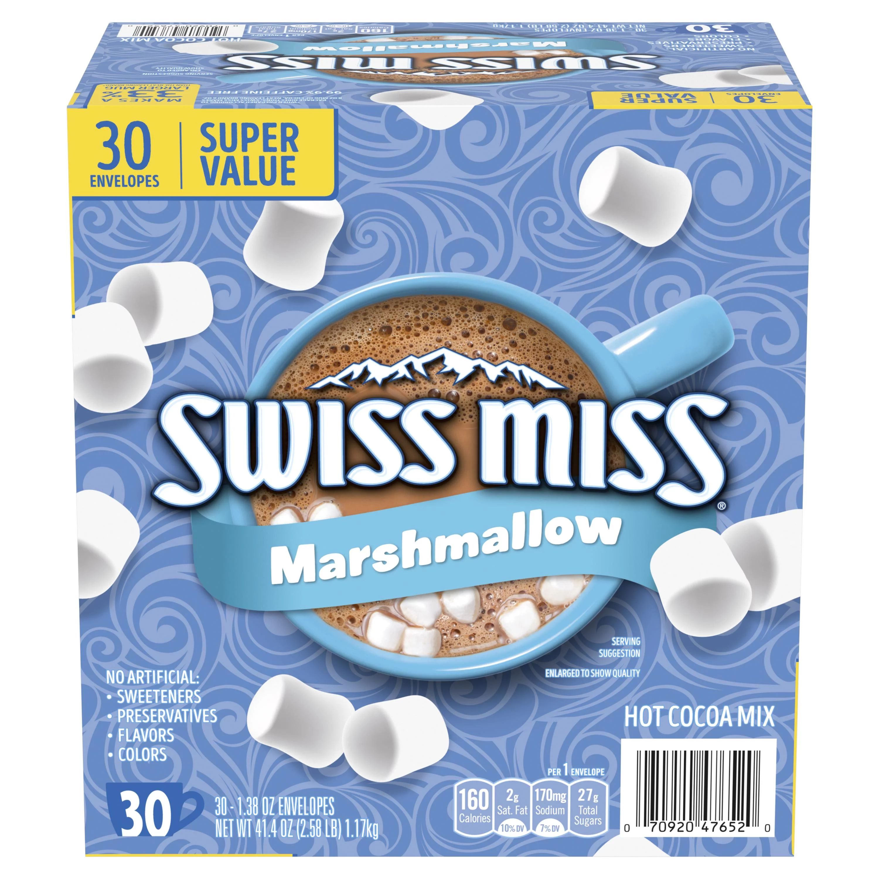 Swiss Miss Classics Hot Chocolate Mix with Marshmallows, 30 - 1.38 Oz Packets | Walmart (US)