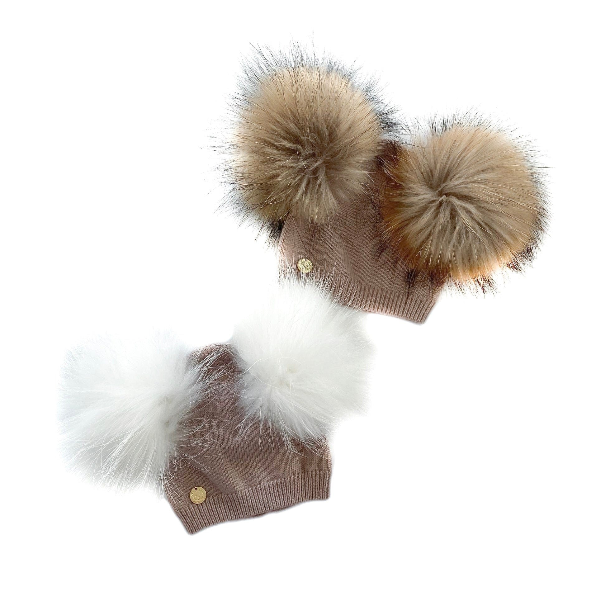 Sasha Double Pom Angora Beanie Hat | petite maison kids
