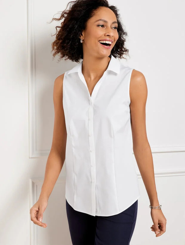 Non-Iron Sleeveless Perfect Shirt | Talbots