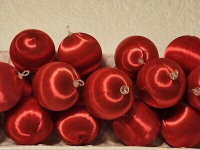 Christmas Vintage Red Satin  Ornaments Lot Of 21 Red Balls Holiday  Trims  | eBay | eBay US