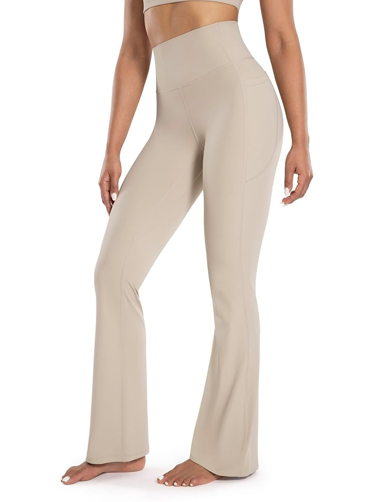 Women's Workout Flare Yoga Pants with Pockets High Waisted Bootcut Leggings Tummy Control 30'' | Amazon (US)