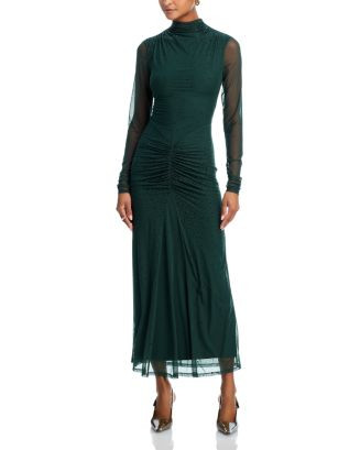 AQUA Crystal Long Sleeve Mesh Maxi Dress - Exclusive    | Bloomingdale's Women | Bloomingdale's (US)