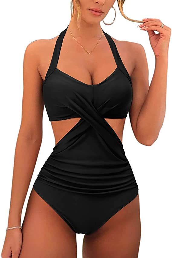 OMKAGI Sexy Cutout One Piece Swimsuits for Women High Waisted Monokini Bathing Suit | Amazon (US)