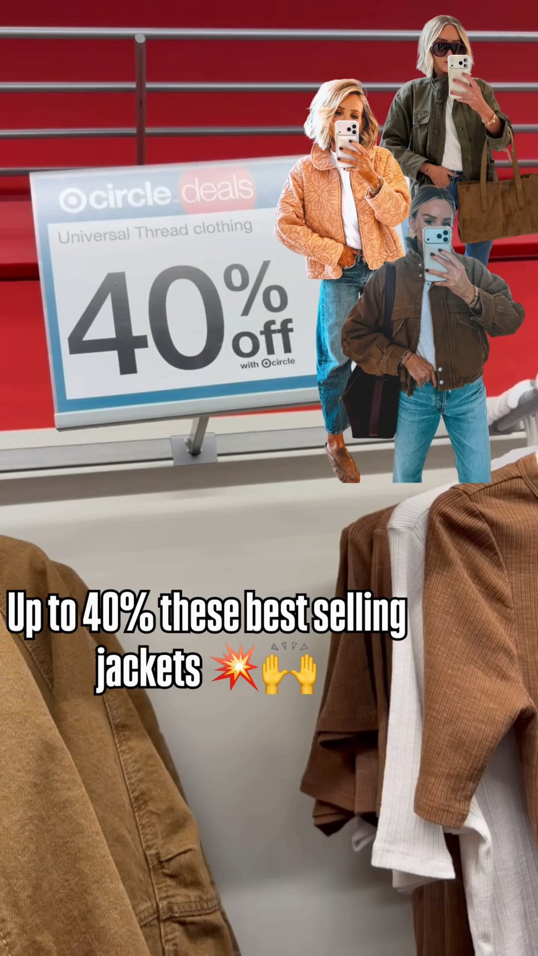 Best selling jackets + so much more Target fashion currently 40% off 🤩🙌