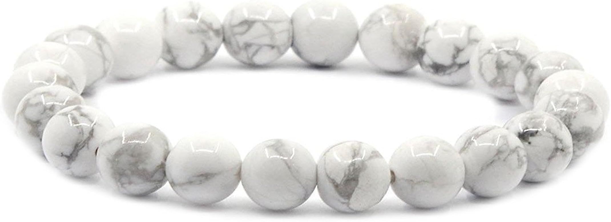 8mm Gem Semi Precious Gemstones Natural Stone Round Beads Rock Crystal Stretch Bracelet 7 Inch Un... | Amazon (US)