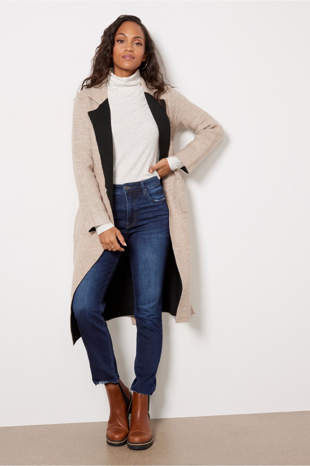 Belted Long Sweater Coat | EVEREVE