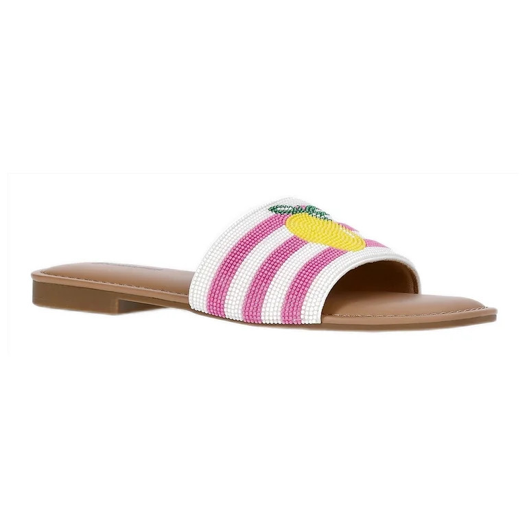 No Boundaries Women's Beaded Slide Sandals | Walmart (US)