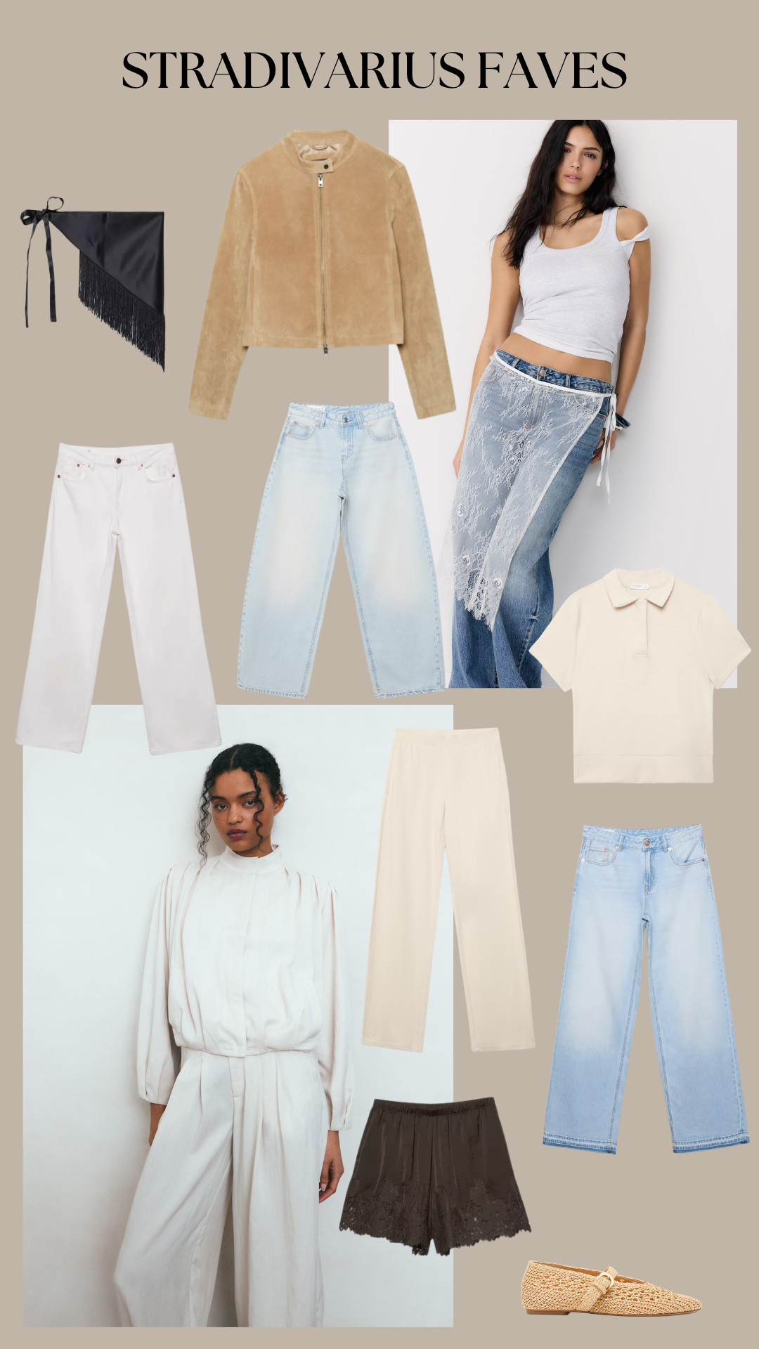 Shop my current faves on Stradivarius
Spring Outfit Inspo, White denim jeans, Suede Jacket, Lace shorts, co ord 

 

#LTKuk #LTKeurope #LTKjeans