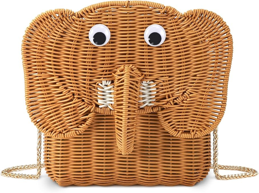 Handwoven Rattan Purses for Women Summer Beach Woven Crossbody Straw Purses with 1 Pair Rattan Ea... | Amazon (US)