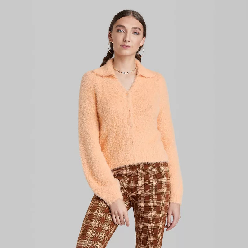 Women's Fuzzy Button-Front Cardigan - Wild Fable™ | Target