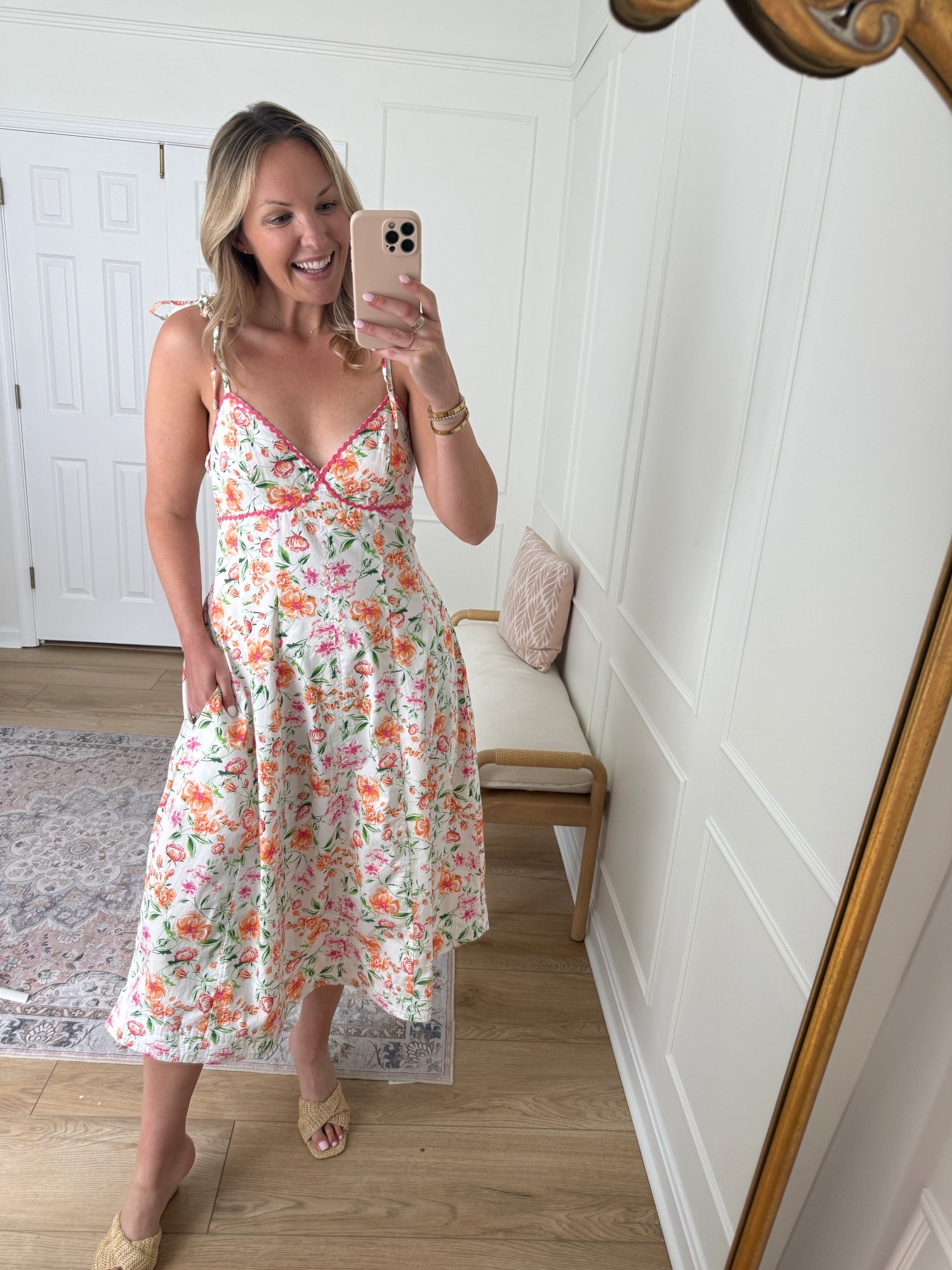 Floral summer dress - date night outfit - wearing a med 