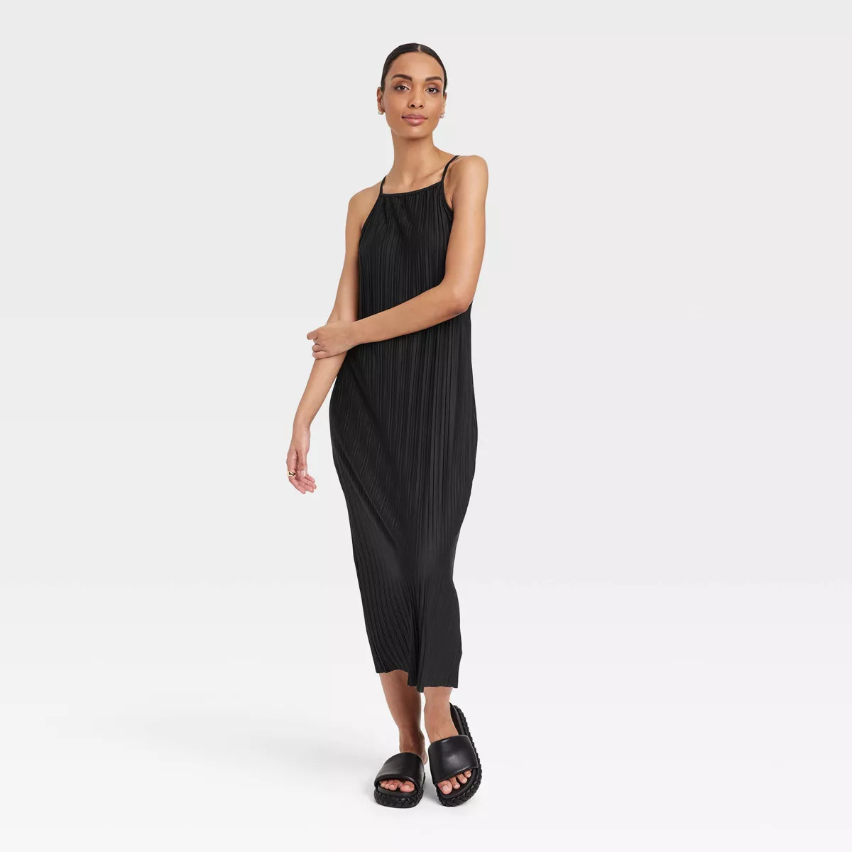 Women's Sleeveless Midi Plisse Bodycon Dress - A New Day™ | Target