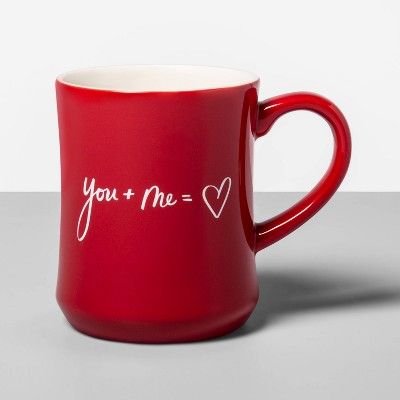 15oz Stoneware You + Me = Heart Mug Red - Opalhouse™ | Target