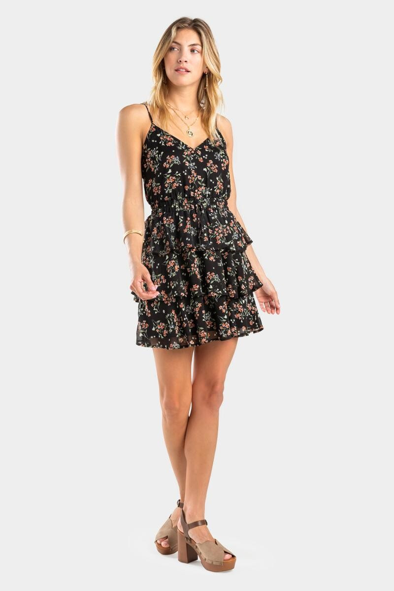 Tish Floral Tiered Godet Dress | Francesca’s Collections