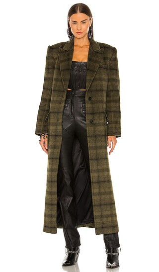 Byrne Coat in Khaki Plaid | Revolve Clothing (Global)