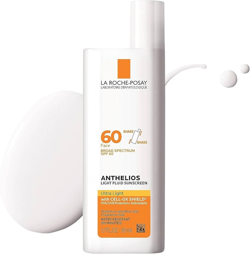 La Roche-Posay Anthelios Light Fluid Facial Sunscreen SPF 60, Lightweight Sunscreen For Face, Flu... | Amazon (US)
