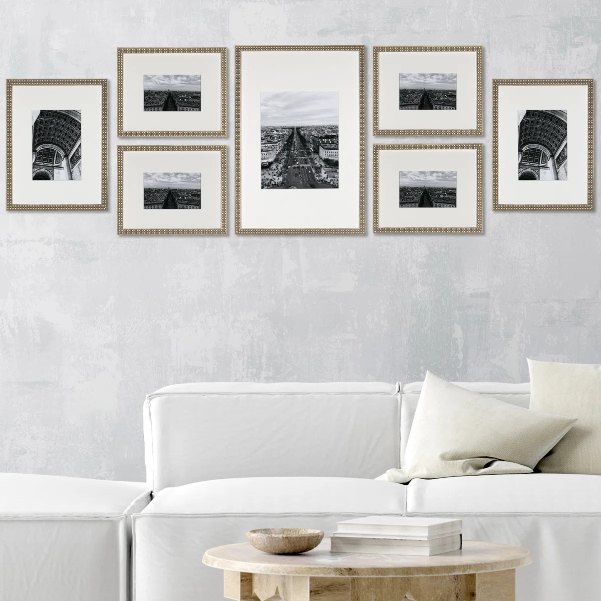 Jessop Wood Beaded Picture Frame - Set of 7 with Mat | Wayfair North America