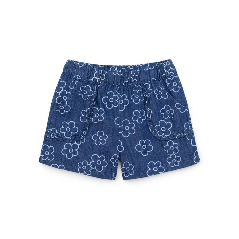Garanimals Toddler Girl Print Denim Shorts with Ruffle Pocket, Sizes 18M-5T | Walmart (US)