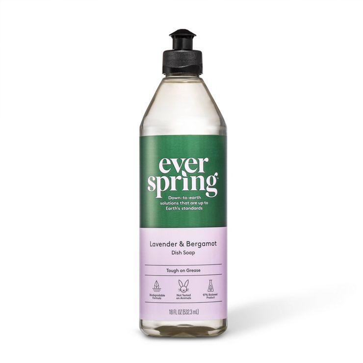 Lavender & Bergamot Liquid Dish Soap - 18 fl oz - Everspring™ | Target