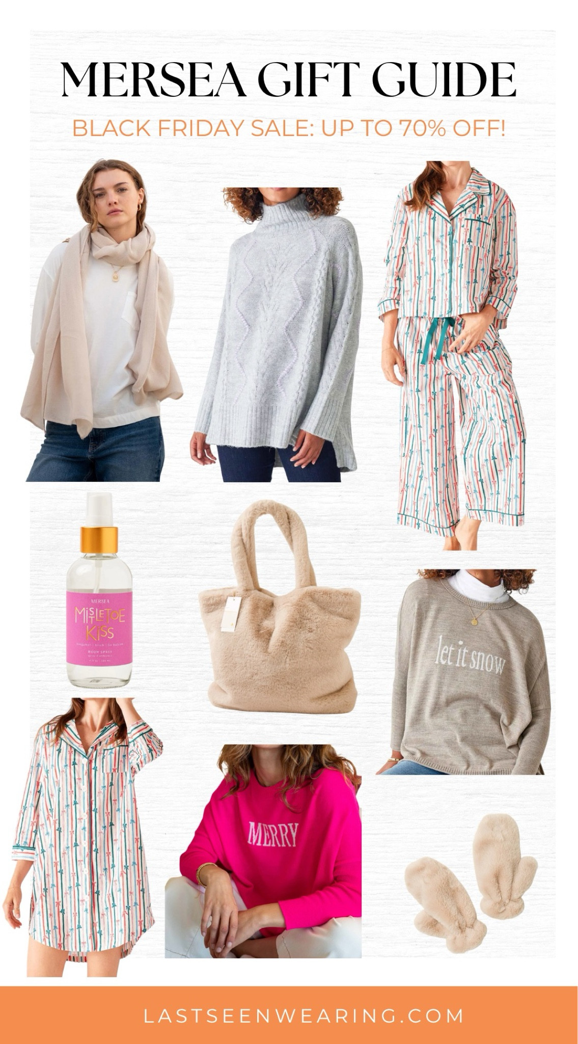 Cozy gifts with Mersea! Curated from around the world for the traveler or any gal on your list! One size fits all sweater, holiday pajamas, faux fur tote and mittens , room spray, cashmere scarf. Amazing quality from a woman owned company in the USA! #ltkholiday #ltkover40

#LTKGiftGuide #LTKFindsUnder100 #LTKCyberWeek