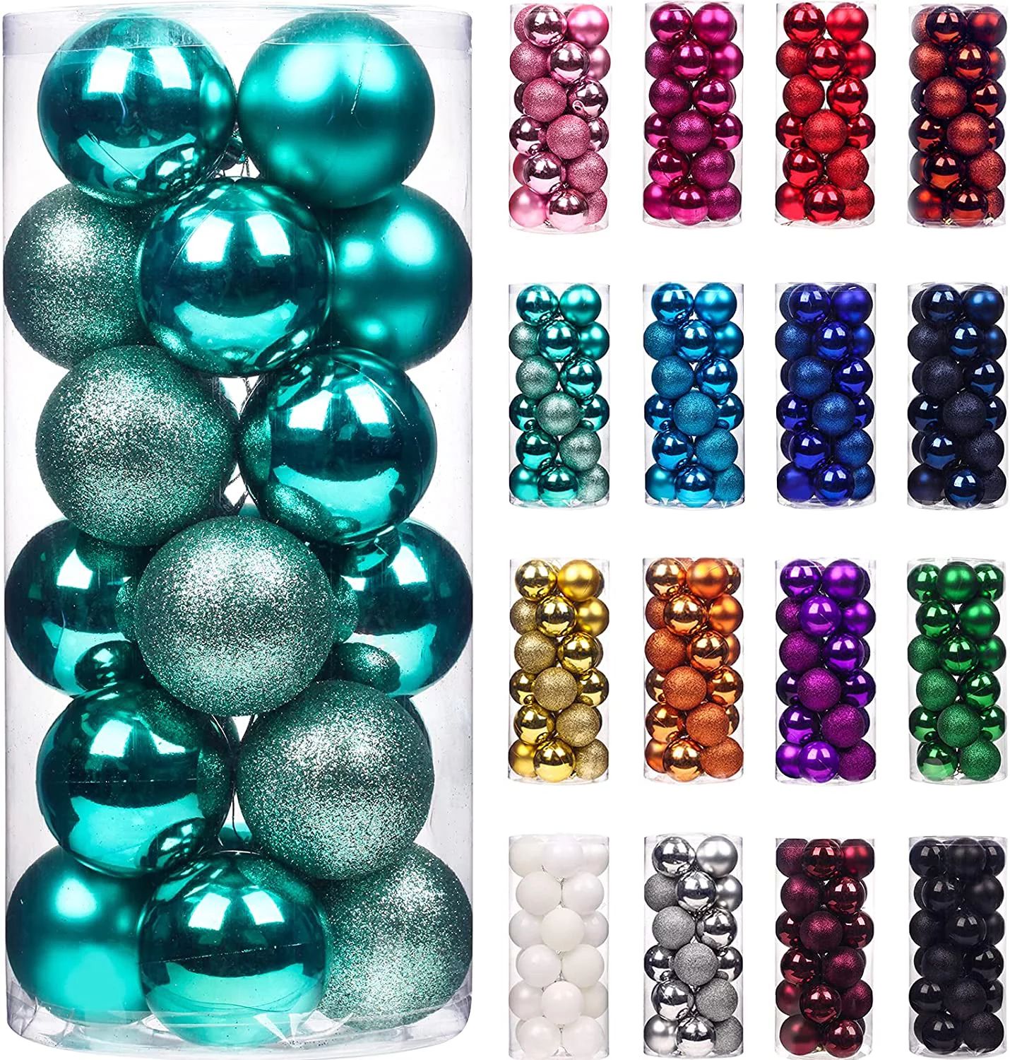 24Pcs Christmas Balls Ornaments for Xmas Christmas Tree - Shatterproof Christmas Tree Decorations... | Walmart (US)