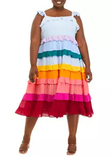Plus Size Tiered Ruffle Dress | Belk