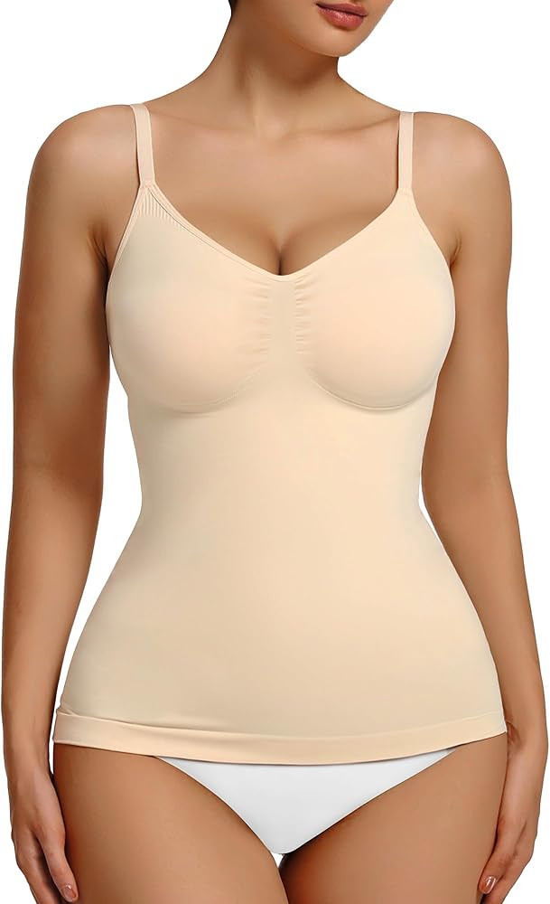 SHAPERX Camisole Tops for Women, Shaping Womens Tank Tops, V Neck Seamless Tummy Control Tank Top... | Amazon (US)