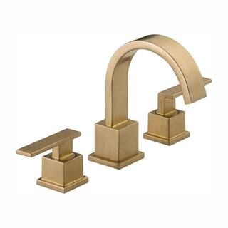 Vero 8 in. Widespread 2-Handle Bathroom Faucet with Metal Drain Assembly in Champagne Bronze | The Home Depot
