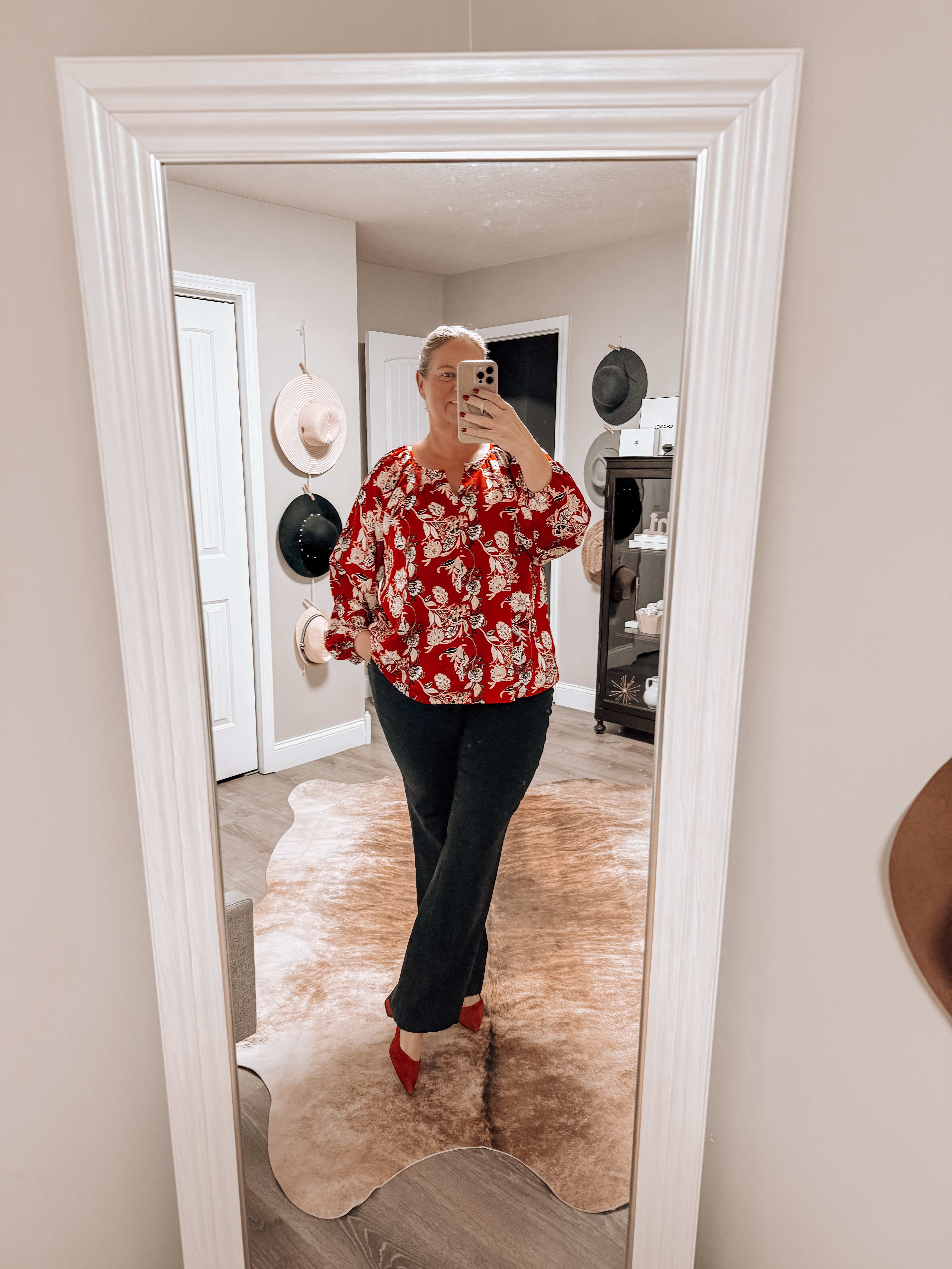 Black slacks, cute blouse, and heels are always a good option for the office! 

Plus size office outfit 
Plus size business casual 
Plus size outfit 
Office wear
Red shoes 
Size 18
Size 20 

#LTKOver40 #LTKPlusSize #LTKWorkwear