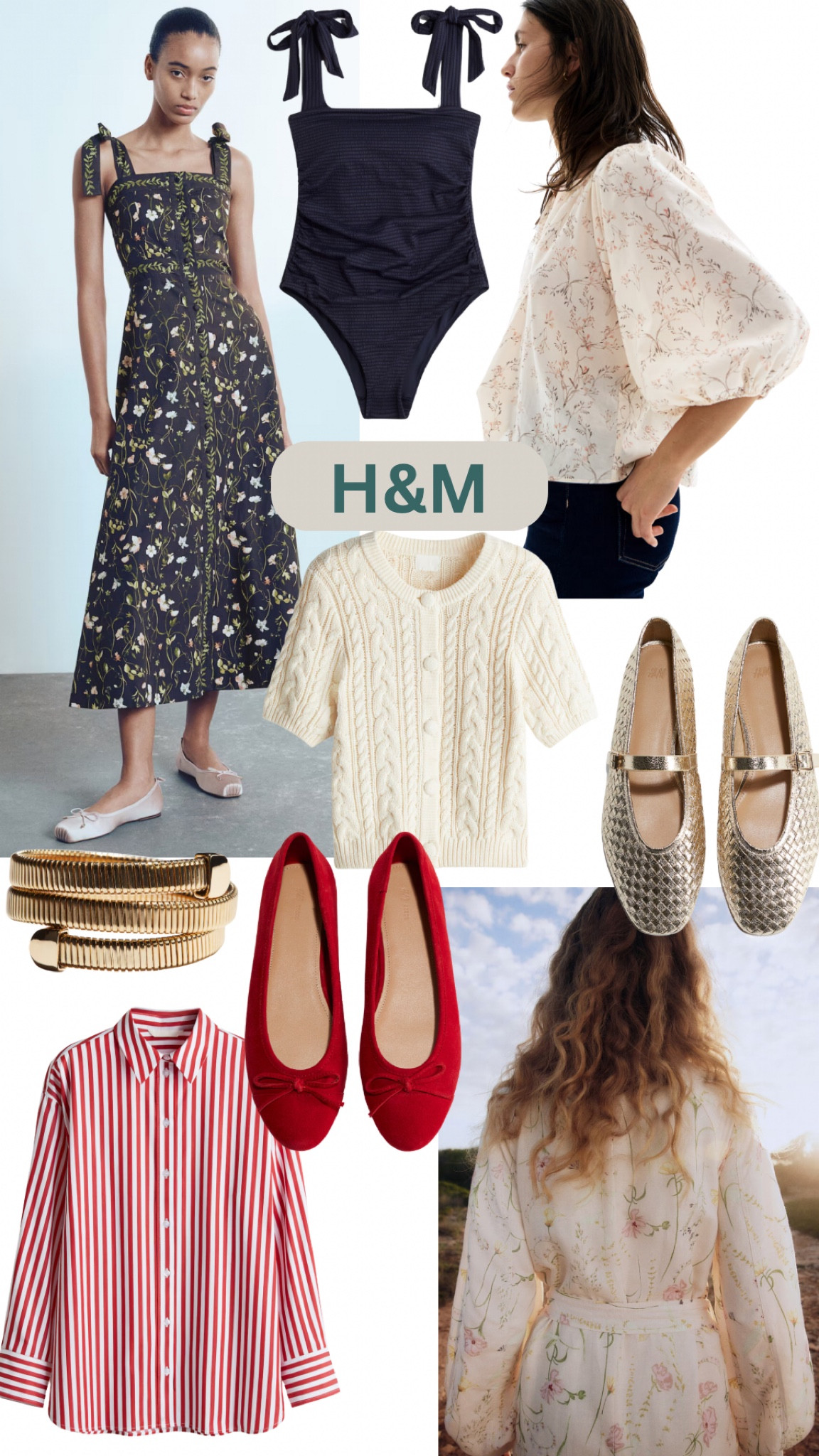 Recent H&M favorites! The black linen dress (I have xs, but could have done small. If larger chest size up!) is beautiful, the navy one piece comfortable and flattering, the ballet flats are a fun color and texture to add and I love the tops for easy spring styling

#LTKWorkwear #LTKFindsUnder50 #LTKStyleTip