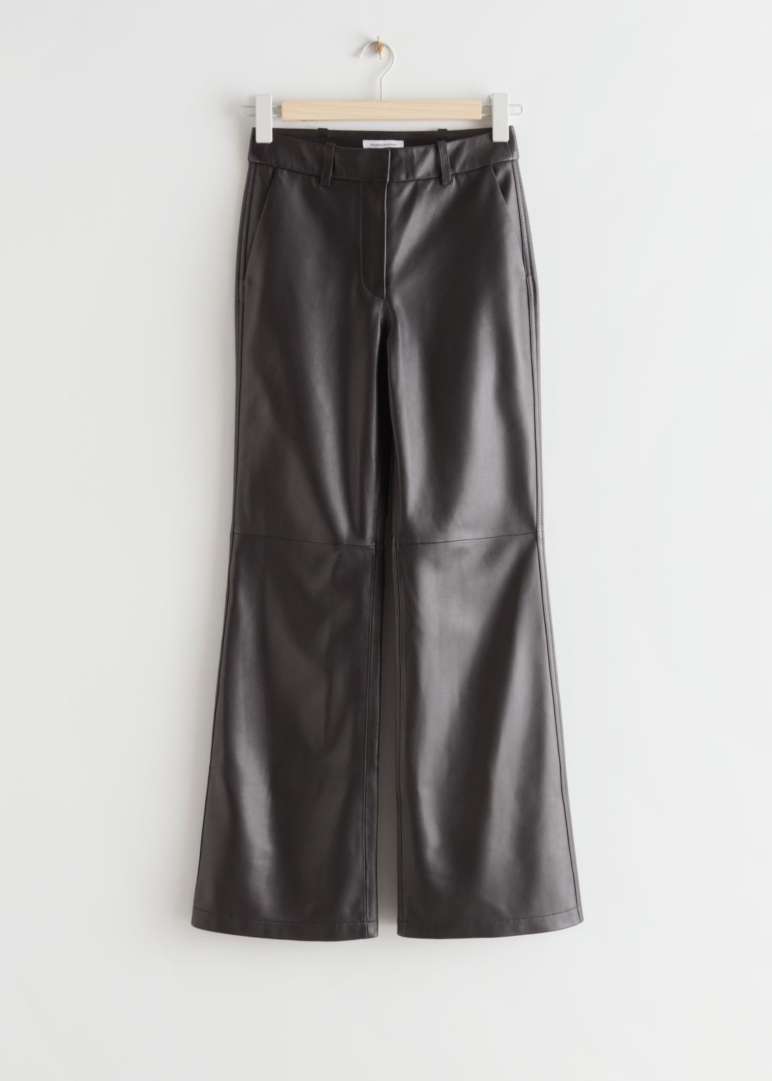 Flared Leather Trousers - Black | & Other Stories US