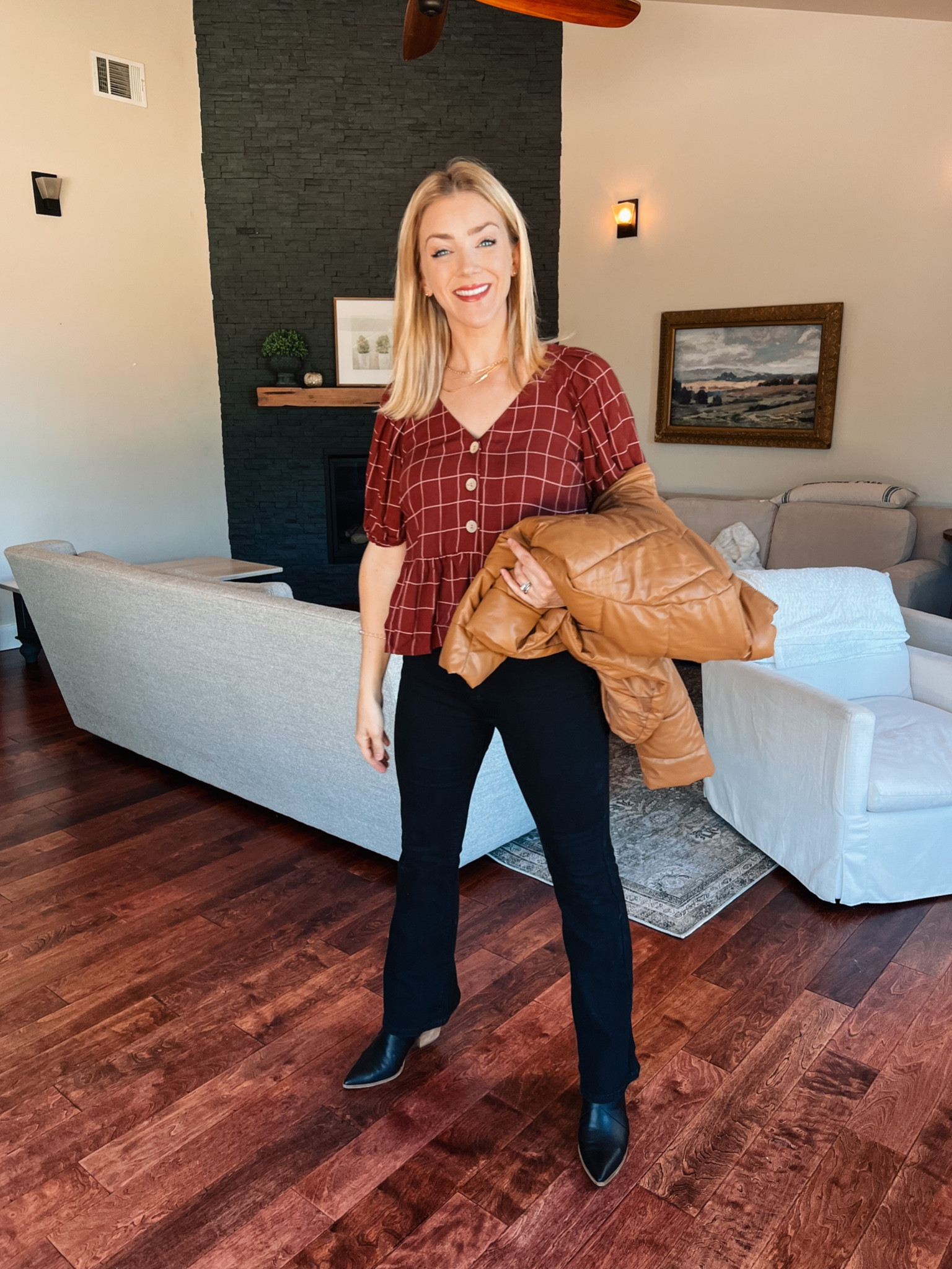 Amazon pants size 6, Walmart coat and kohls shirt (the link below is correct the thumbnail is just showing a different one) 

#LTKunder50 #LTKSeasonal #LTKstyletip