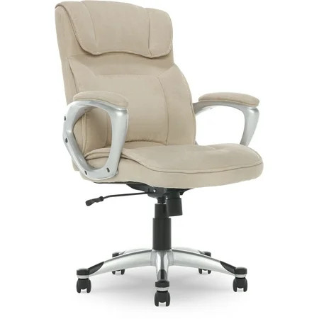 Serta Fabric High-Back Office Chair with Arms 250 lb Capacity Tan | Walmart (US)