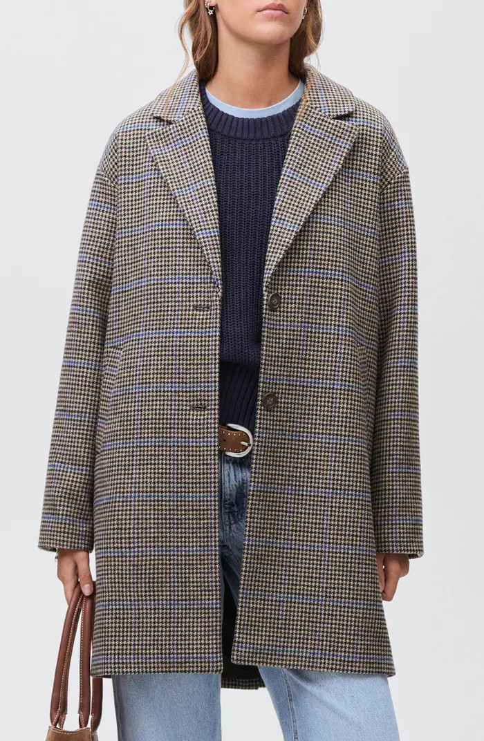Houndstooth Longline Coat | Nordstrom