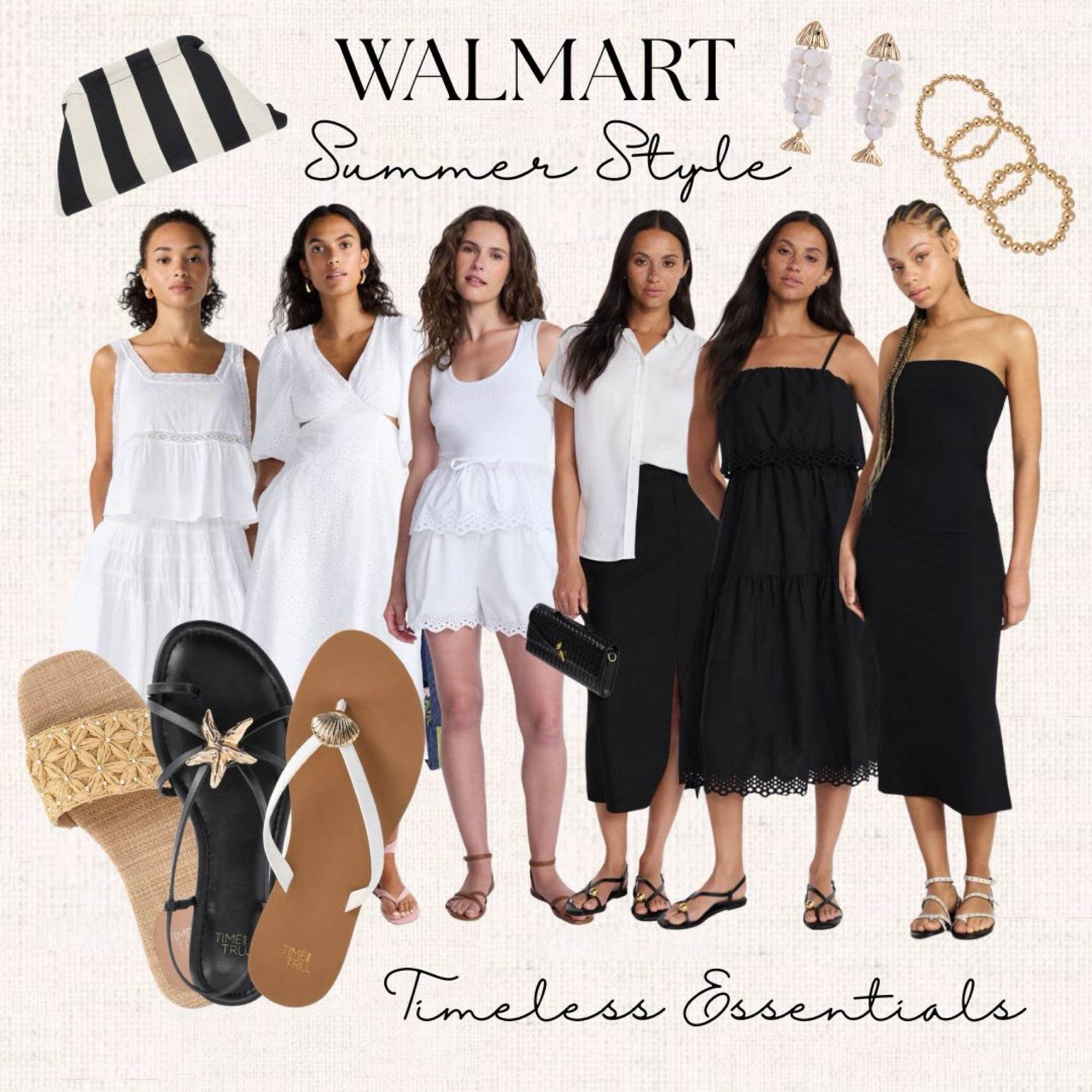Walmart summer style finds ☀️🤍 timeless black & white outfits, affordable dresses, chic sandals + everyday accessories. Sharing the best Walmart fashion essentials for summer 2026 — easy, elevated, and budget-friendly looks you can wear on repeat.