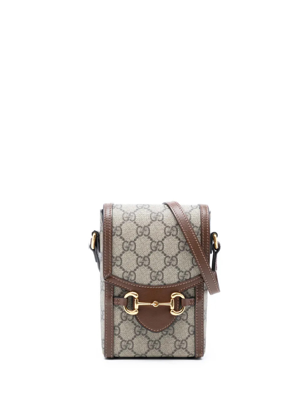 Gucci Pre-Owned 2000-2015 Mini GG Supreme Horsebit 1955 crossbody bag - Brown | Farfetch Global