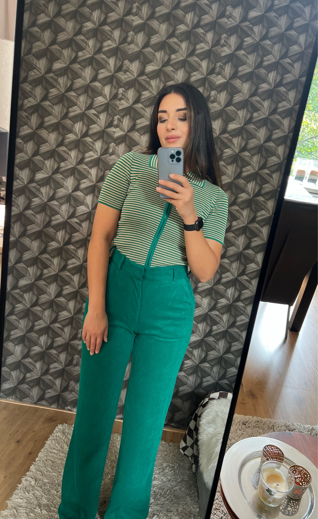 Chino flared pant, knitted cardigan, green pant, 

#LTKaustralia #LTKunder100 #LTKsalealert