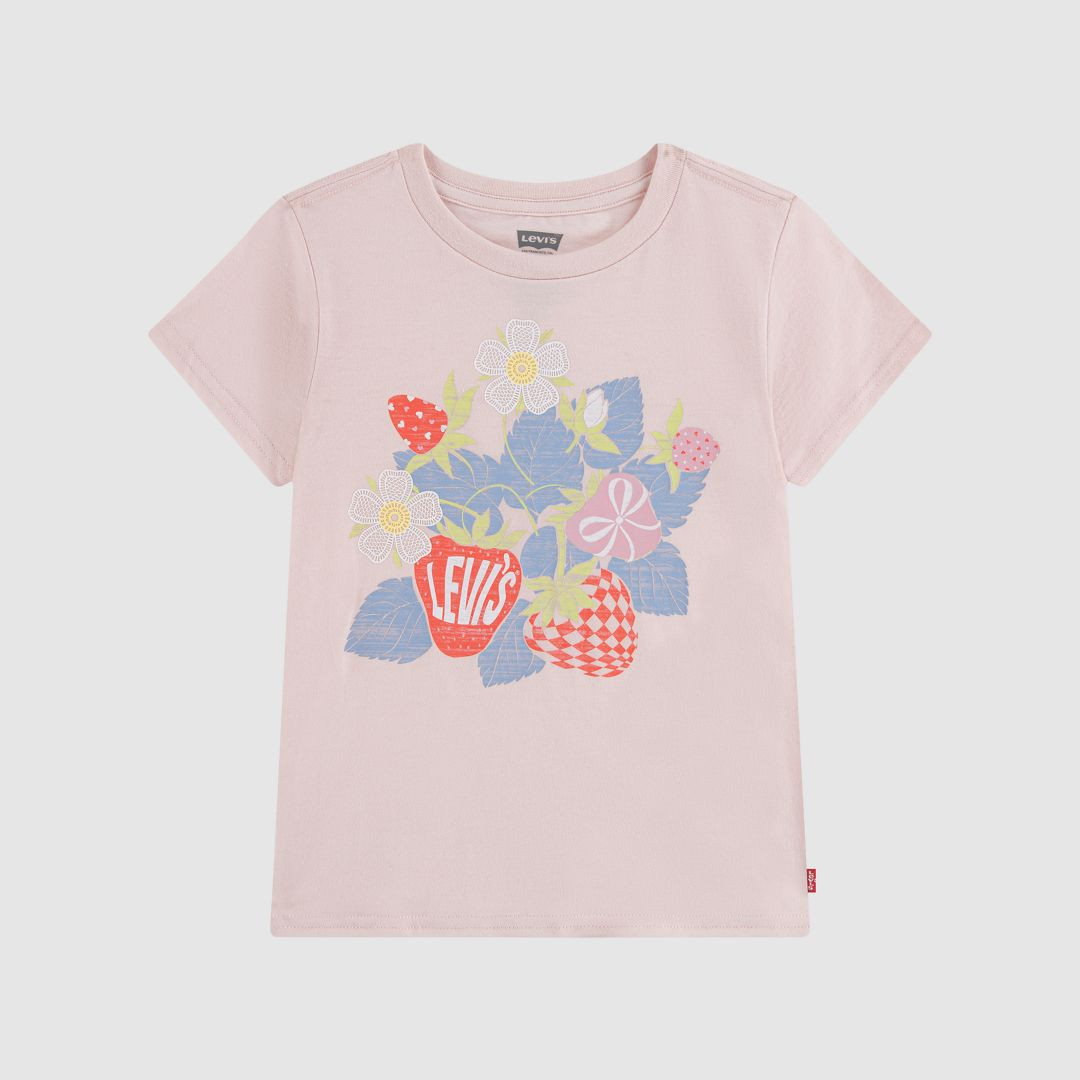 Levi's Short Sleeve Strawberry Graphic Tee Little Girls 4-6 T-Shirt 4 | Levi's US