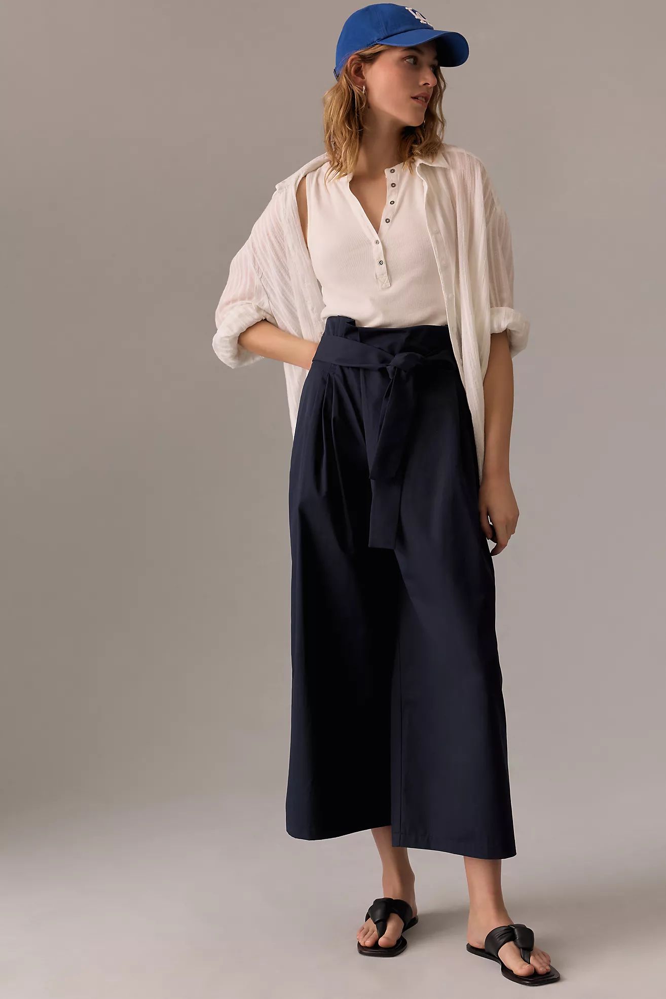 Exquise Pleated Tie-Front Trousers | Anthropologie (US)