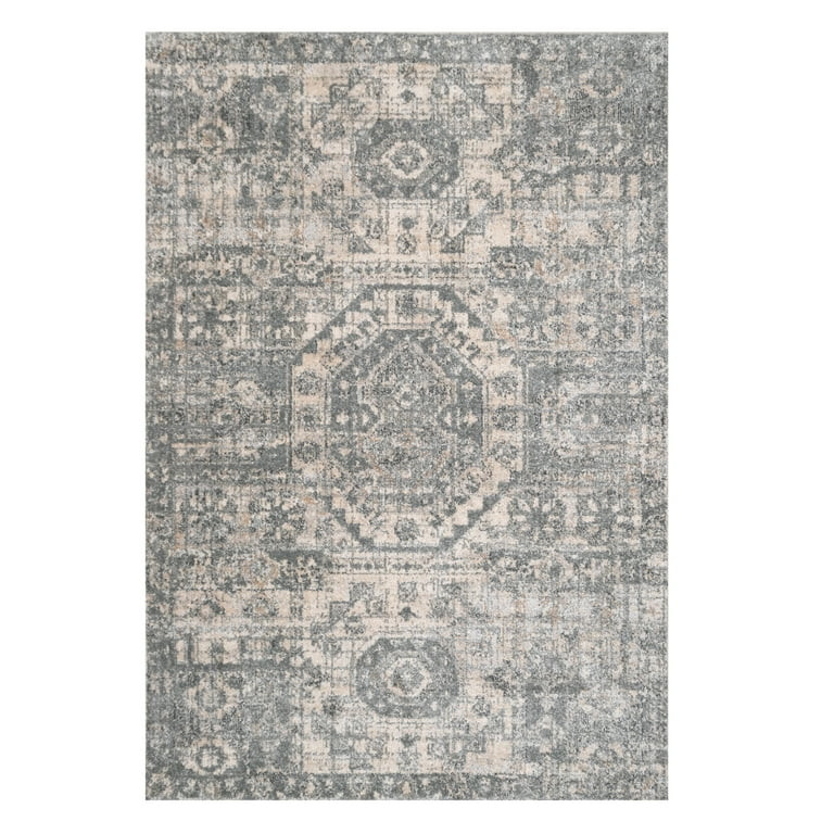 My Texas House Maeve 5'3" X 7' Blue Grey Geometric Area Rug - Walmart.com | Walmart (US)
