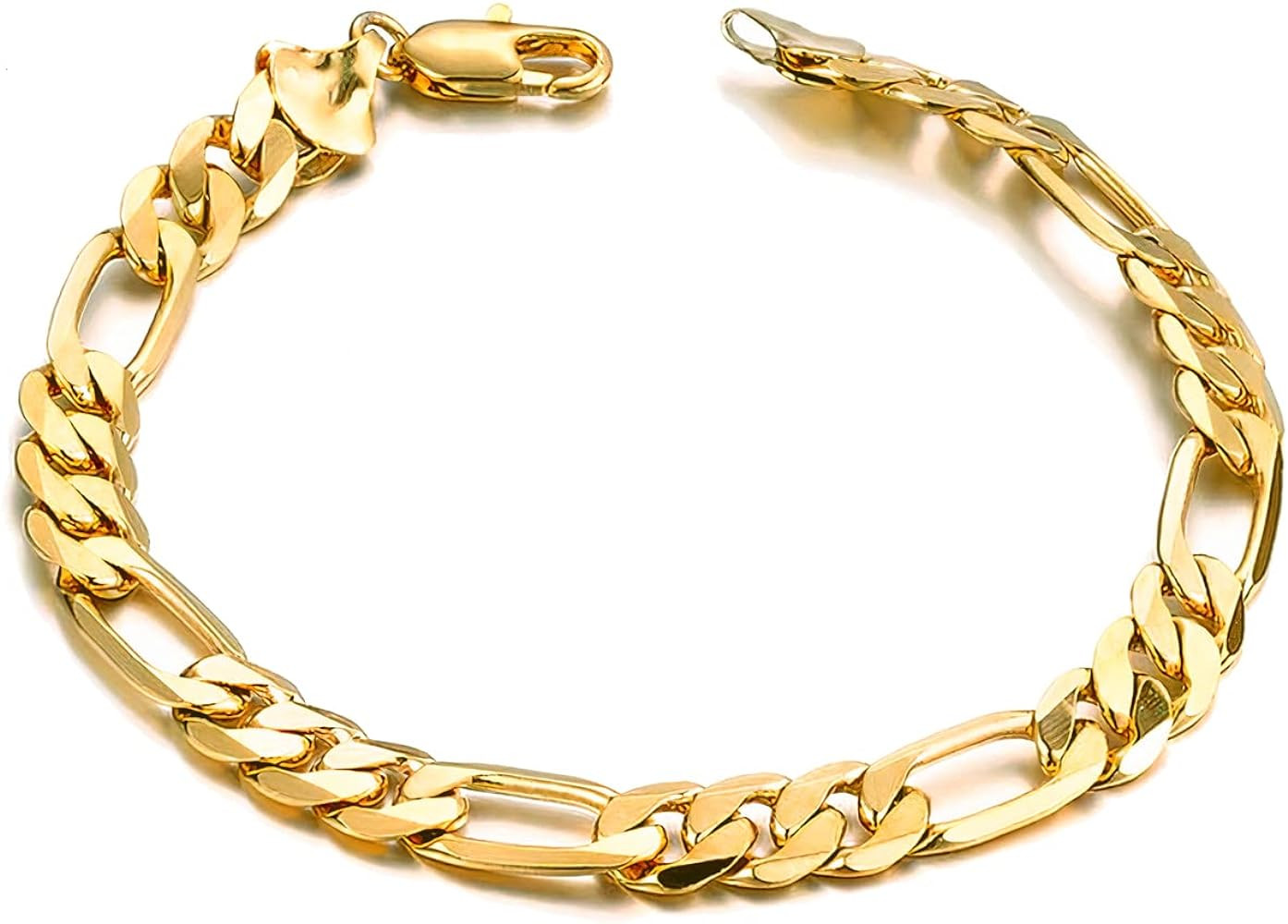 Taoqiao Men Gold Personalized Cuban Bracelet 7.5/8.5/9inch 18K Gold Plated Stainless Steel Figora... | Amazon (US)