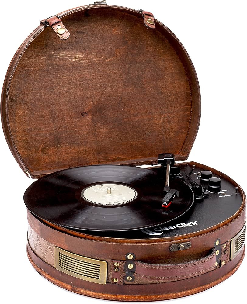 ClearClick Vintage Suitcase Turntable with Bluetooth & USB - Classic Wooden Retro Style | Amazon (US)