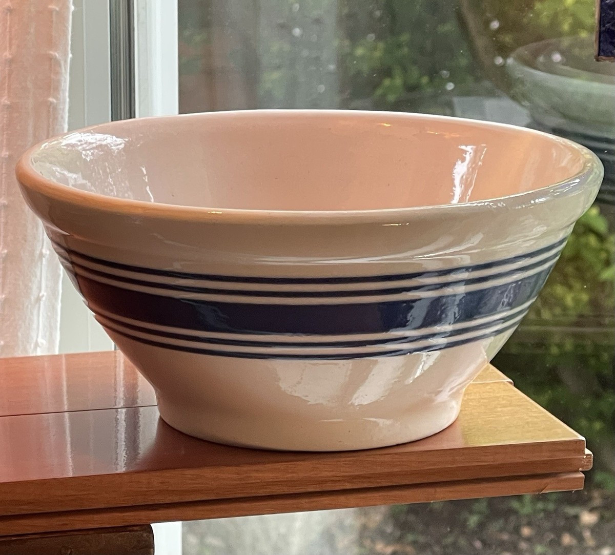 Antique Williamsburg White w/ Blue Stripe Ohio Stoneware Utility Mixing Bowl | eBay | eBay US