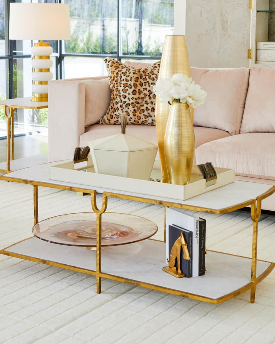 William D Scott Curve Gold Cocktail Table | Horchow
