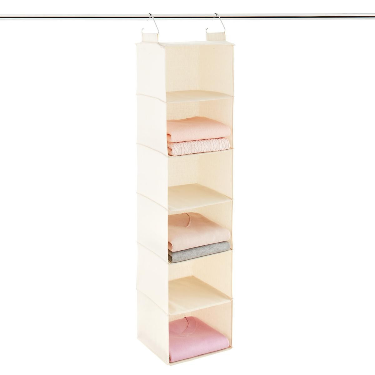 6-Compartment Canvas Hanging Sweater Organizer | The Container Store