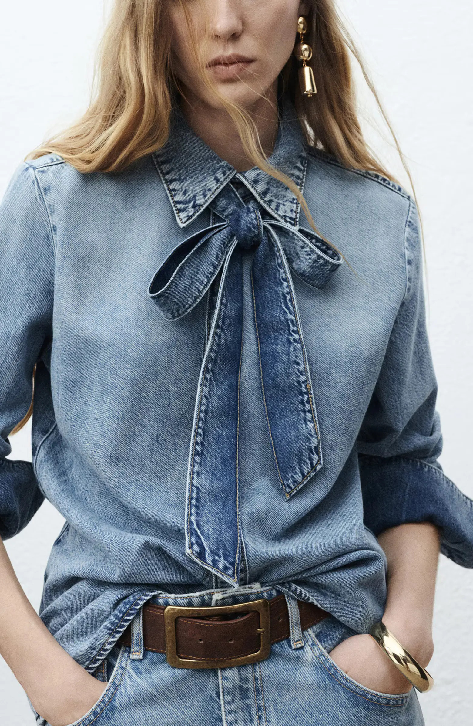 MANGO Lana Denim Shirt | Nordstrom | Nordstrom