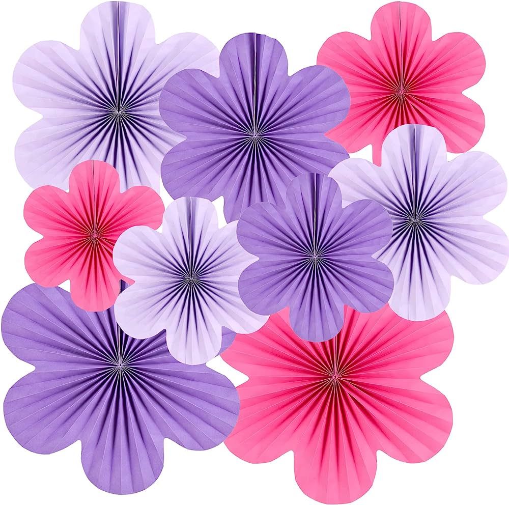 SUNBEAUTY Flower Party Decorations Paper Fans Classroom Decoration Paper Floral Backdrop Decor Pa... | Amazon (US)