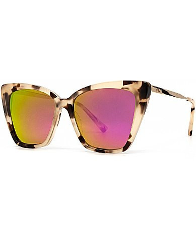 DIFF Eyewear Becky II Tortoise Polarized Cat Eye Sunglasses - Cream Tortoise/Pink | Dillard's