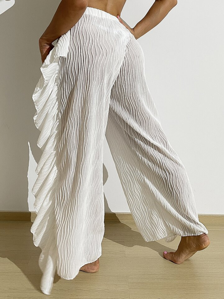 Ruffle Hem Decor Cover Up Pants | SHEIN
