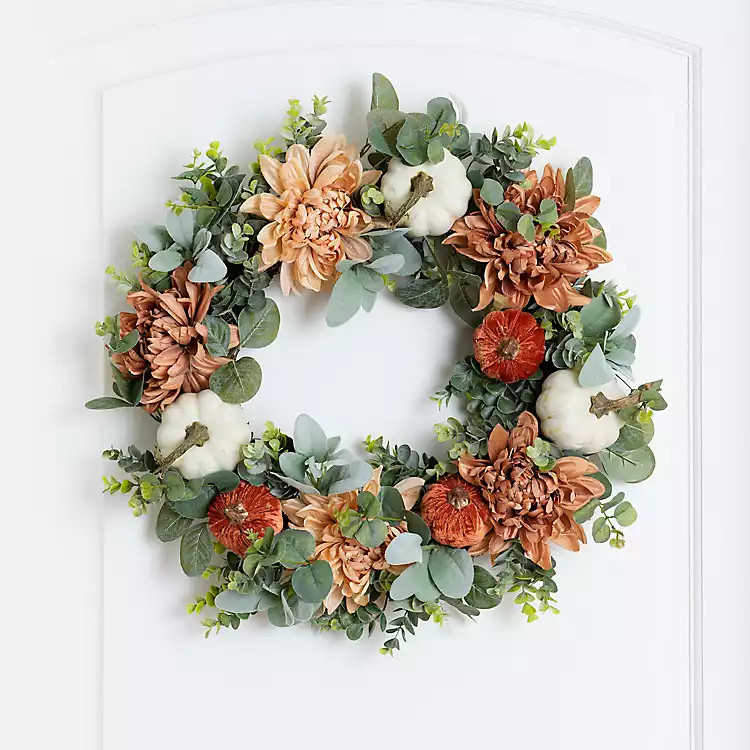 Mixed Floral Pumpkin Wreath | Kirkland's Home